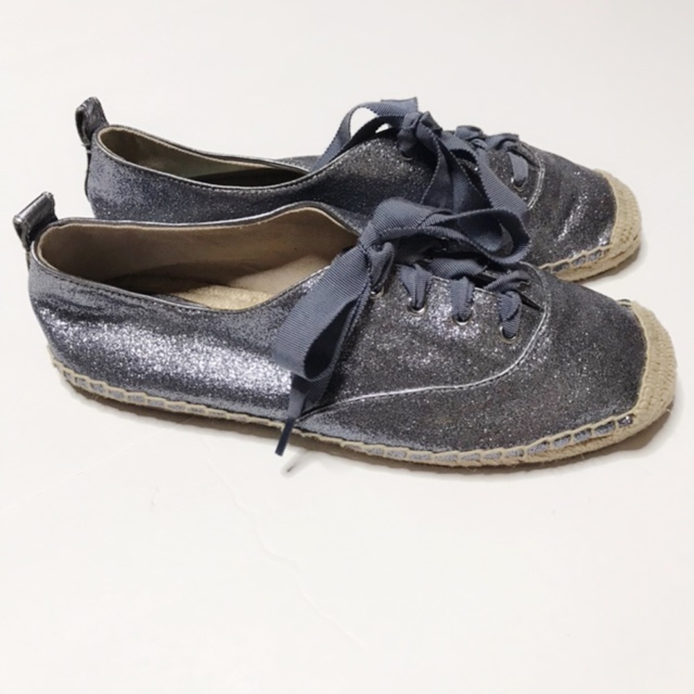 COACH Grey Ramira Glitter Espadrilles
